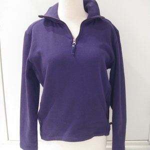 C9 By Champion Women's Pullover Sweatshirt Dark Blue 1/4 Zipper Sz M Cotton/Poly